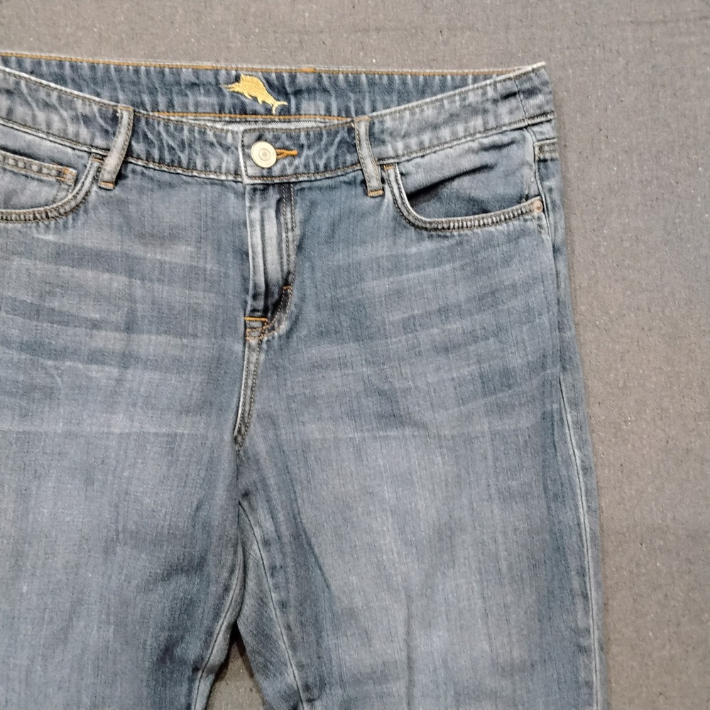 Tommy Bahama Boyfriend Jeans Med Indigo Blue Straight Leg TW117199 30x29